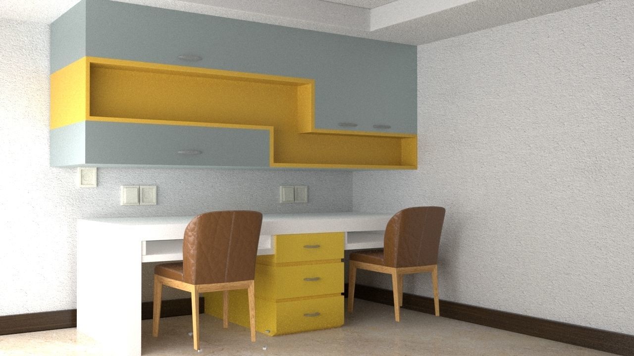 Room with two chairs  3D model_6