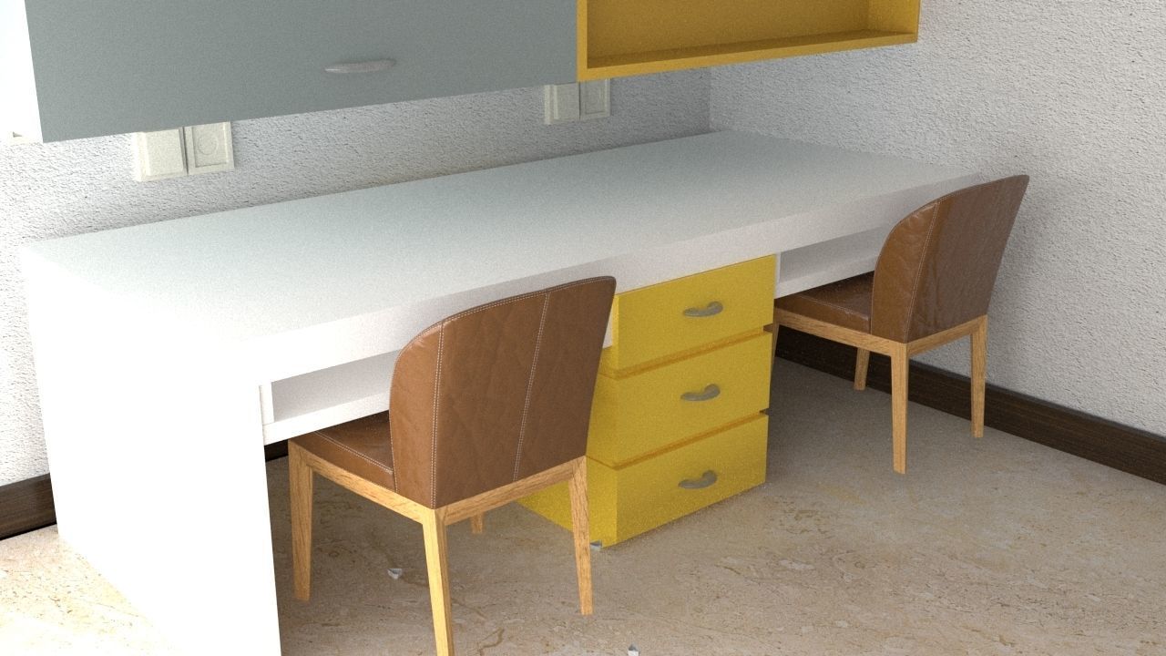 Room with two chairs  3D model_5