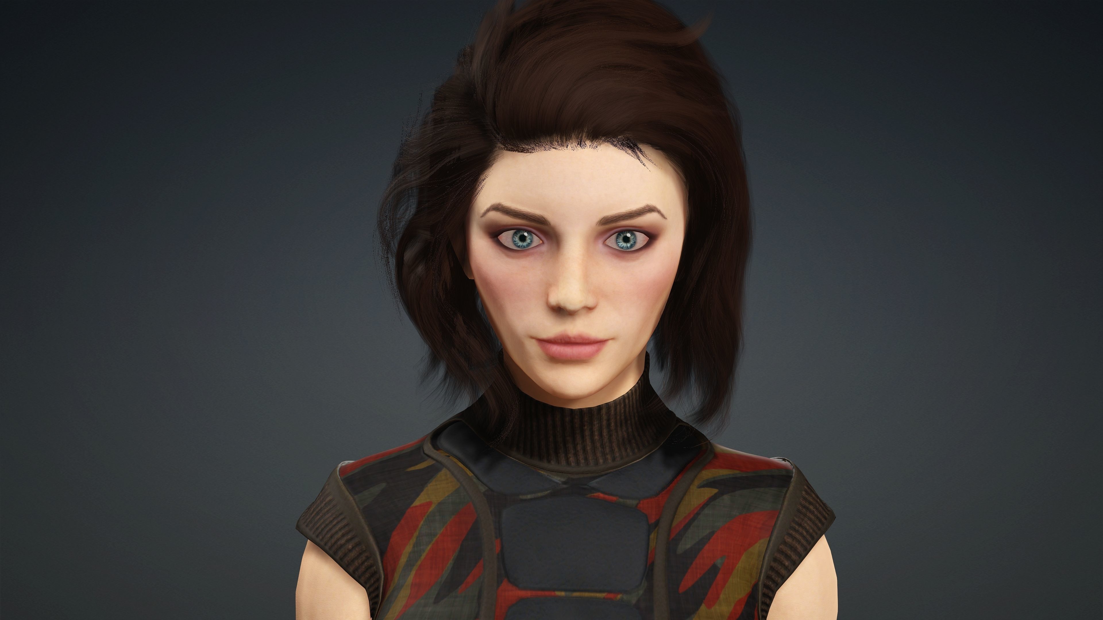 Sexy Character - Fully Rigged 3D model Low-poly 3D model_1