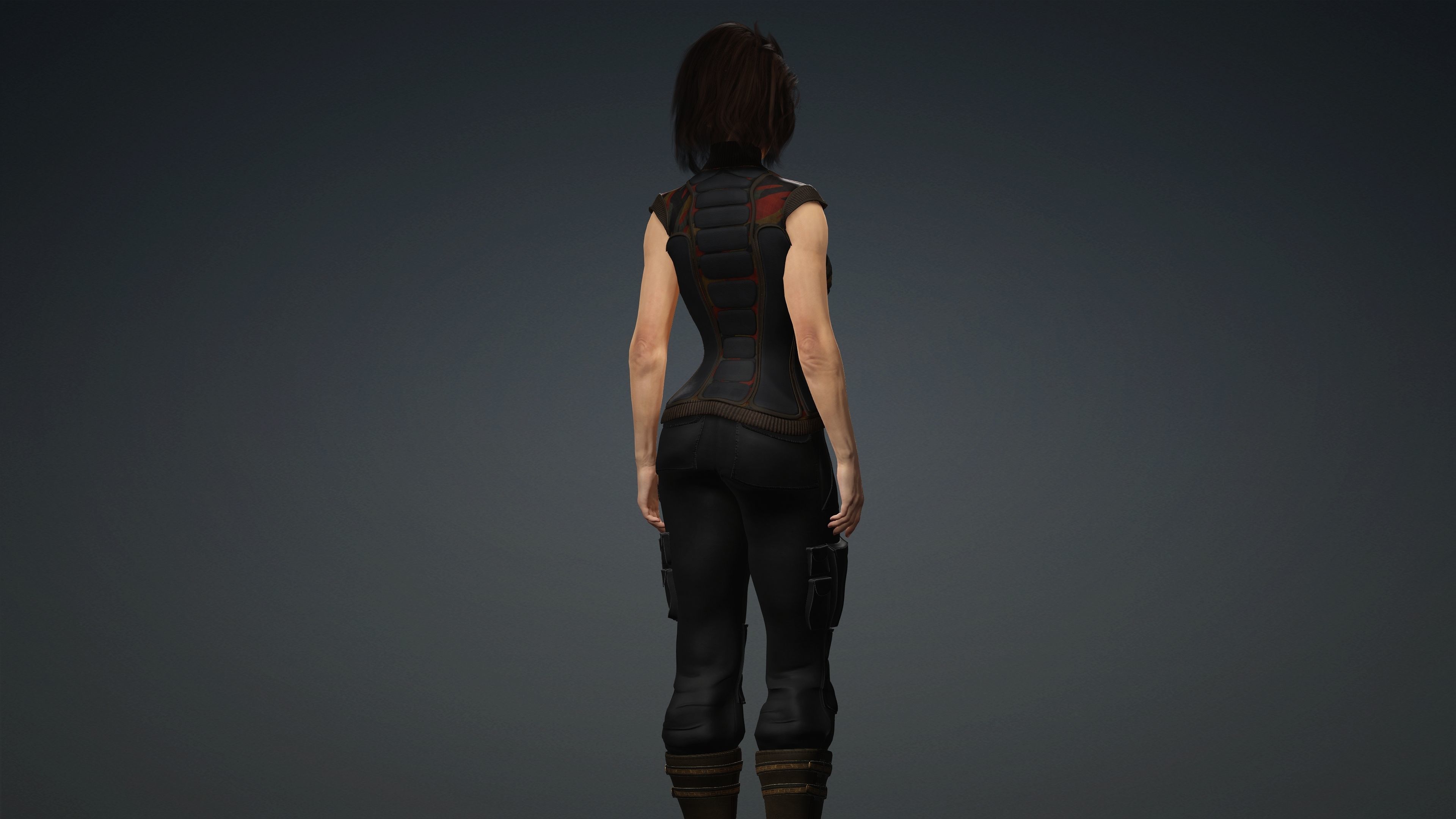 Sexy Character - Fully Rigged 3D model Low-poly 3D model_6
