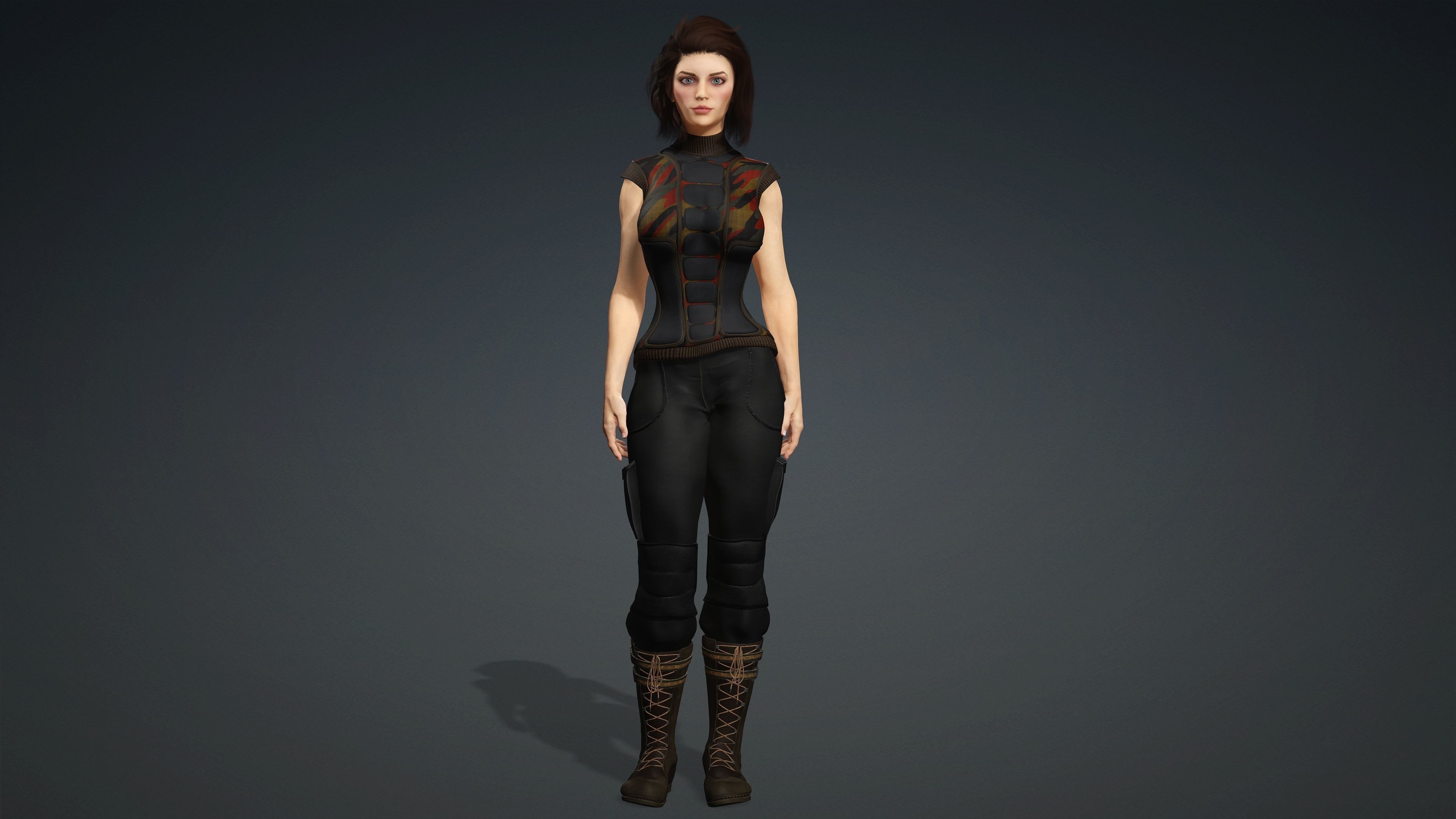 Sexy Character - Fully Rigged 3D model Low-poly 3D model_4