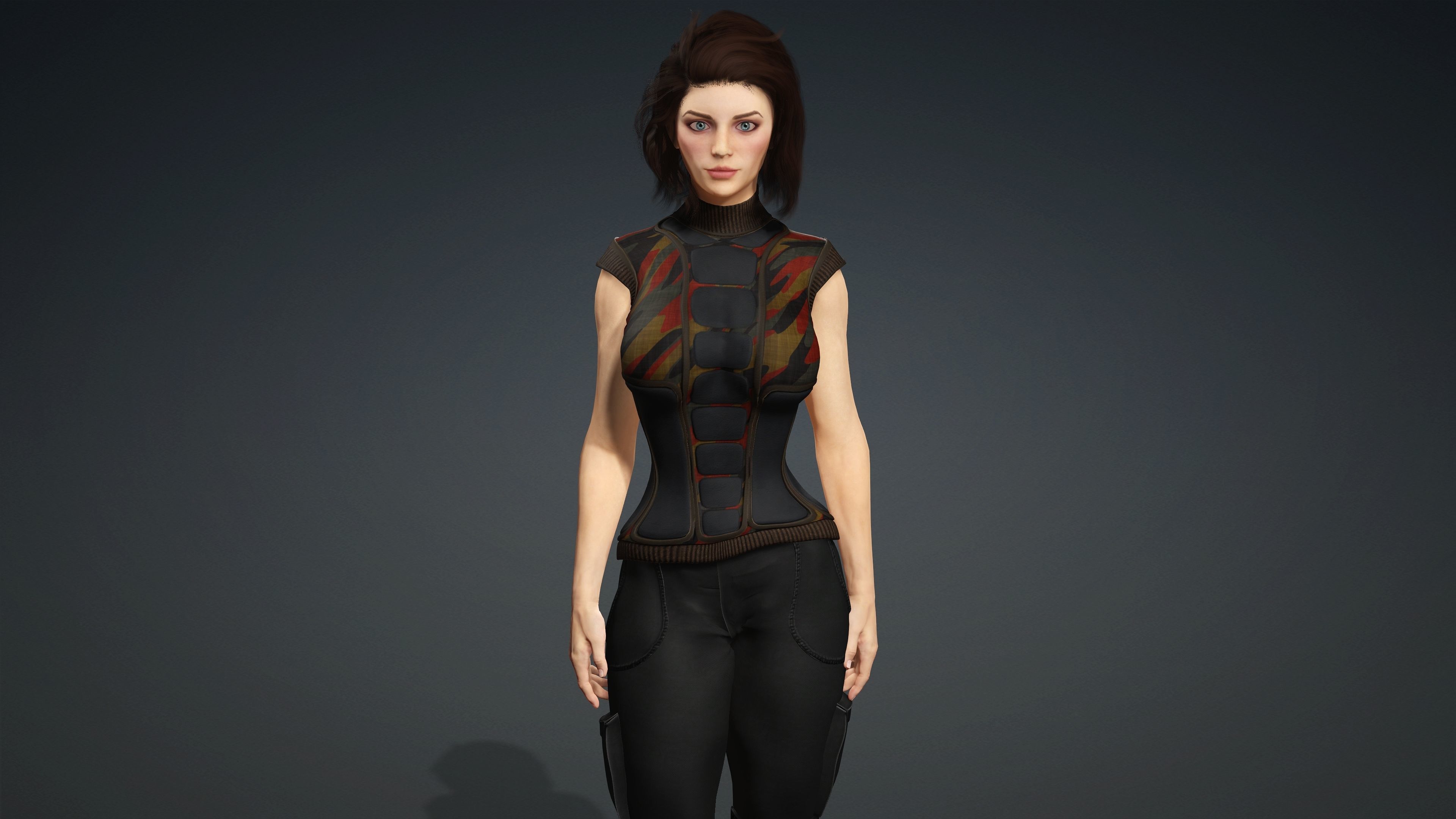 Sexy Character - Fully Rigged 3D model Low-poly 3D model_2