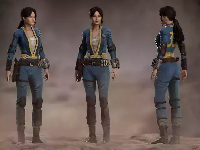 Lucy MacLean from Fallout Low-poly 3D model