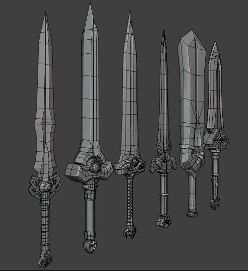 Low-poly swords Low-poly 3D model_5