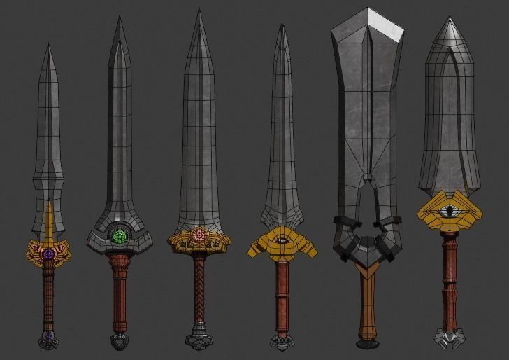 Low-poly swords Low-poly 3D model_2