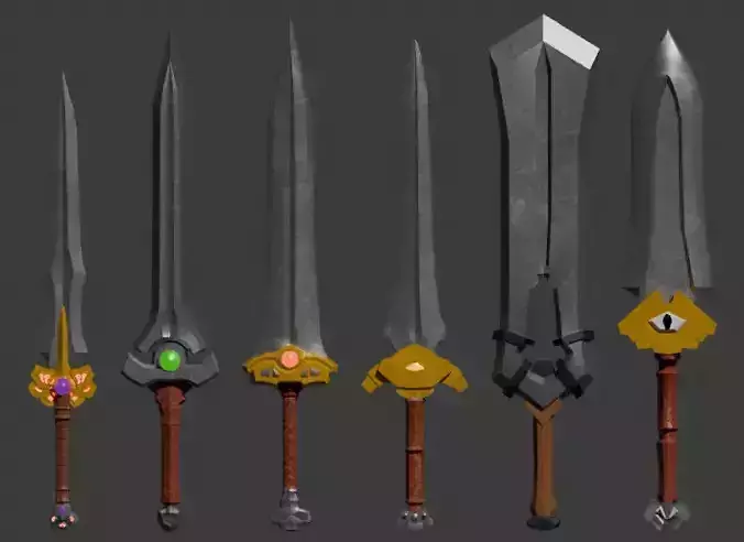 Low-poly swords