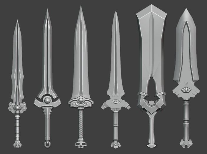 Low-poly swords Low-poly 3D model_4