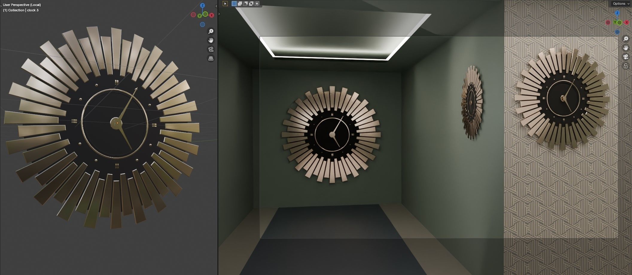 wall clock Free low-poly 3D model_2