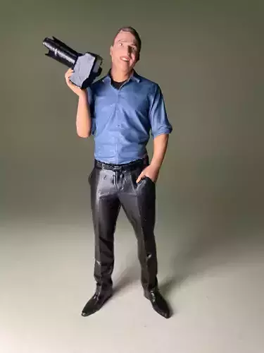 Master photographer figurine with camera HighPoly