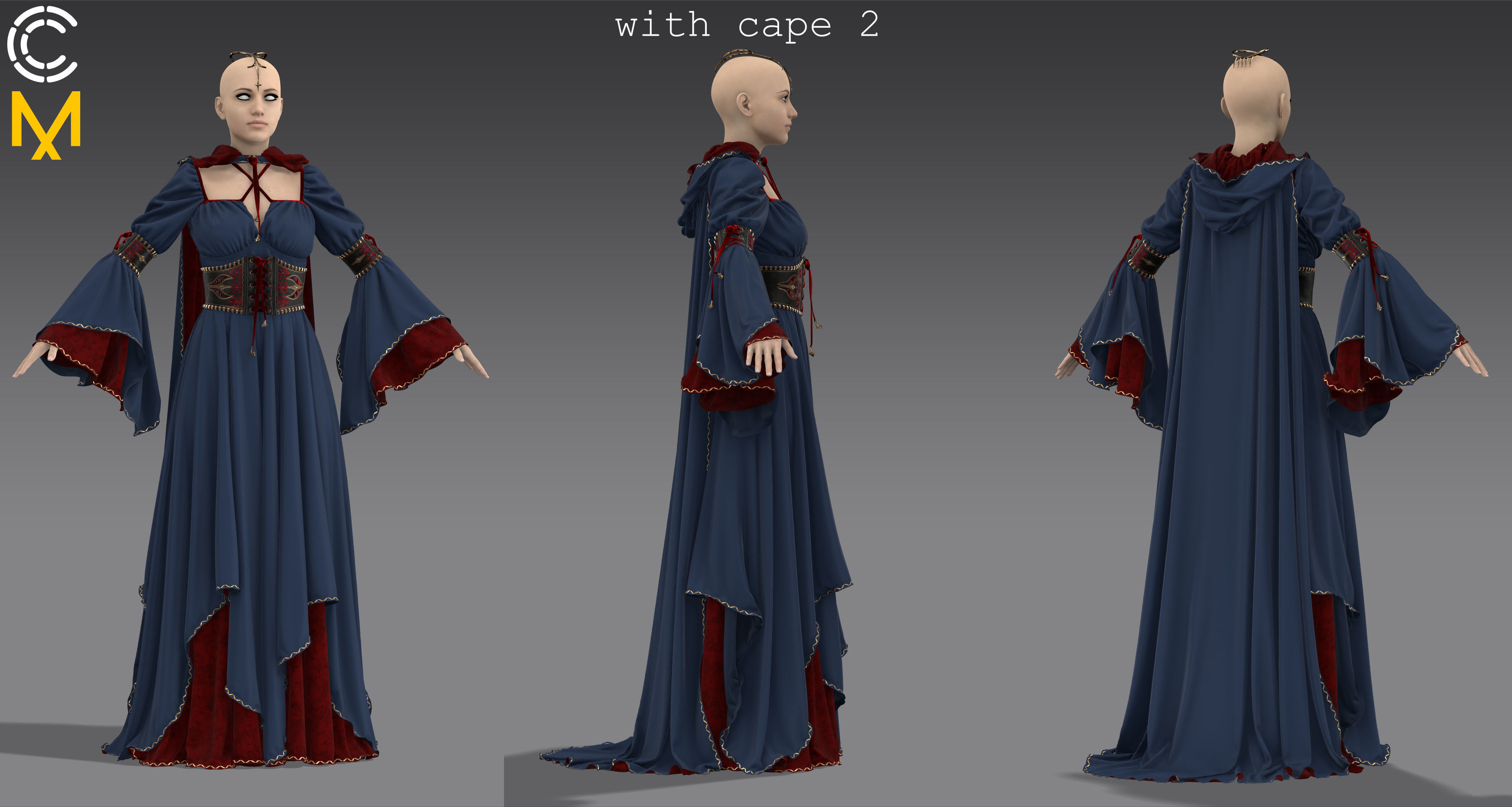 Fantasy outfit 4 - Marvelous Designer project and OBJ 3D model_4