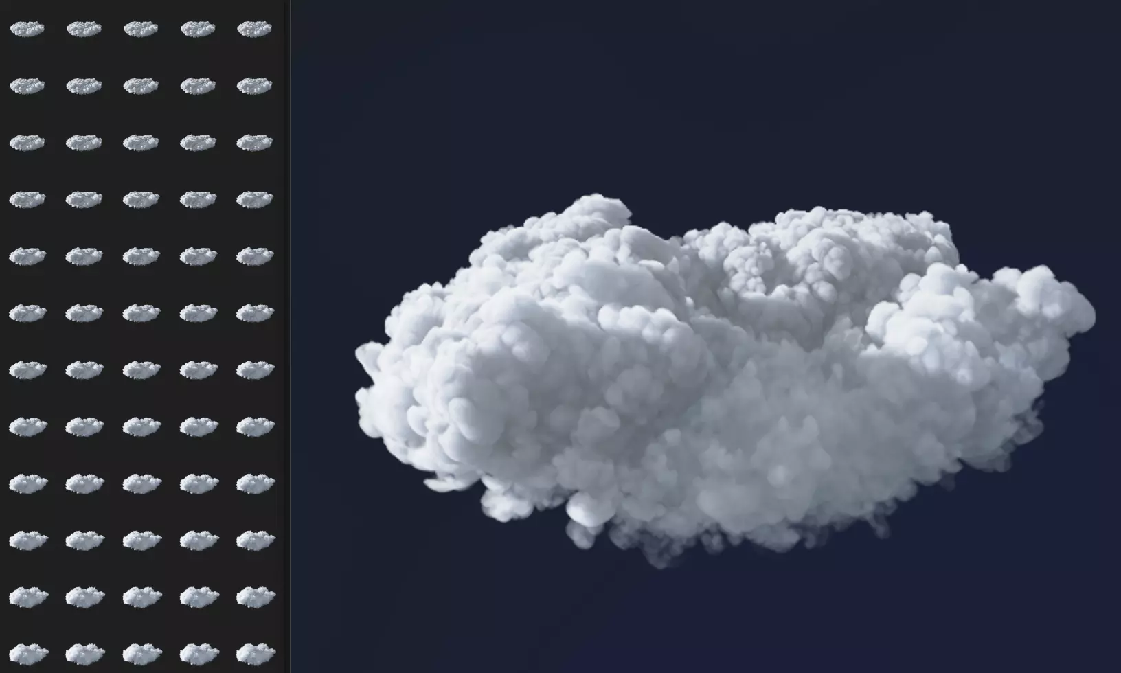 60 clouds VDB format Blender Unreal Engine 4K png and Sprite 3D model_0