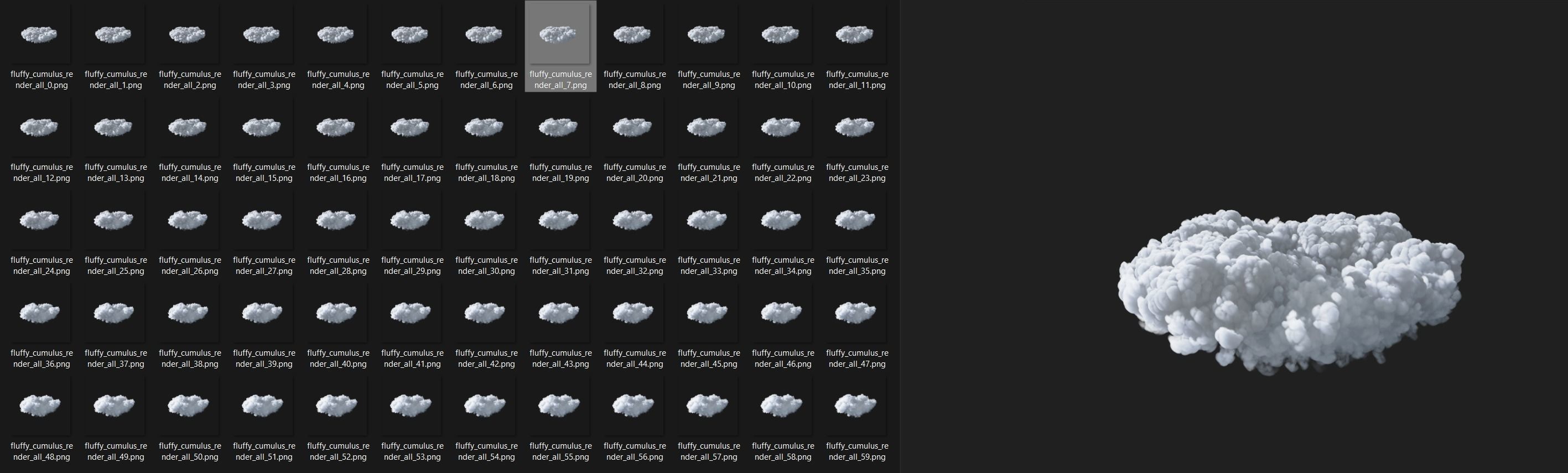 60 clouds VDB format Blender Unreal Engine 4K png and Sprite 3D model_3