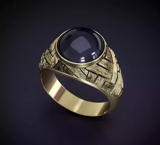 MEN S SIGNET WITH KABASHON