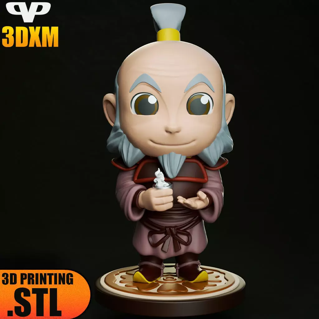 Uncle Iroh Chibi STL for 3D Printing ChibiSTL 3DXM 3D print model