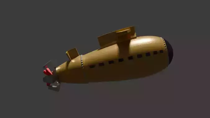 Submarine low poly 3D