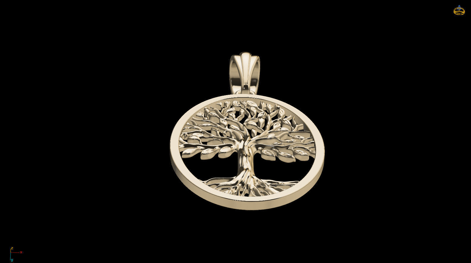 Tree of Life Oval Pendant 30x20 mm 3D print model_18