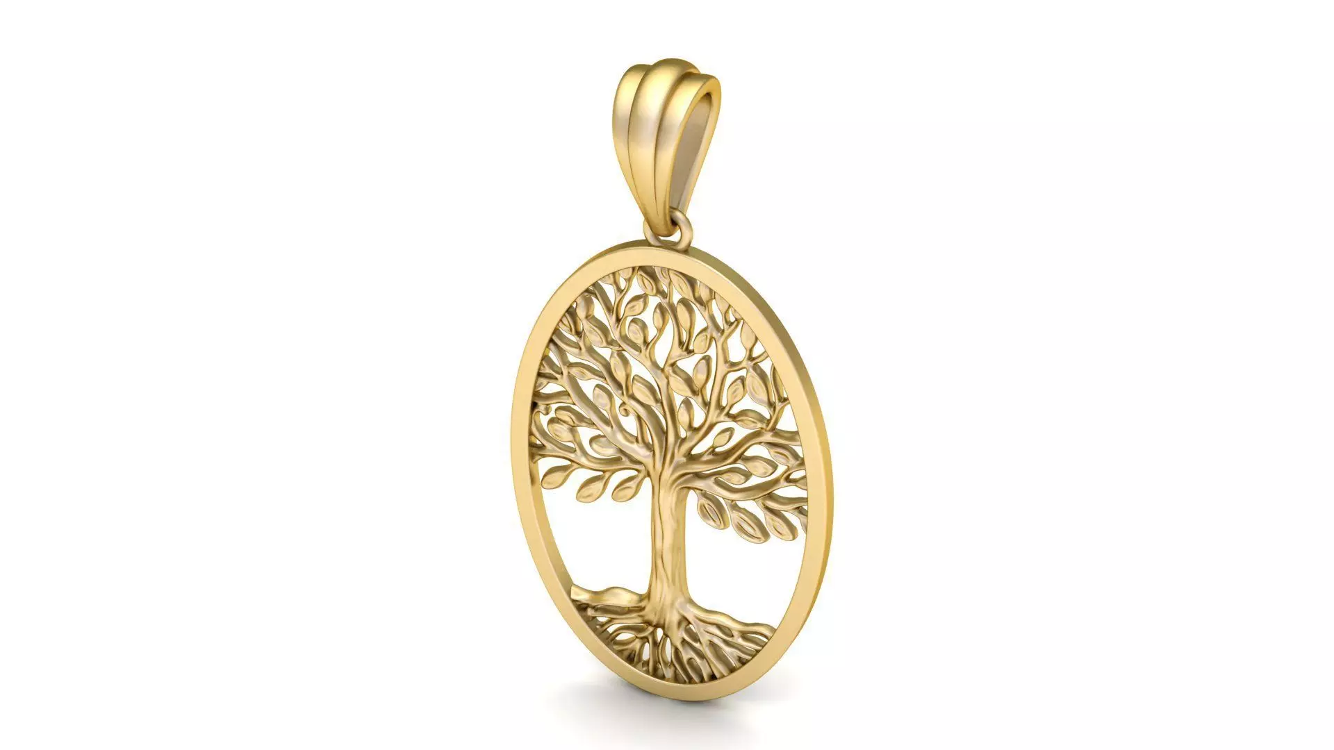 Tree of Life Oval Pendant 30x20 mm 3D print model_0