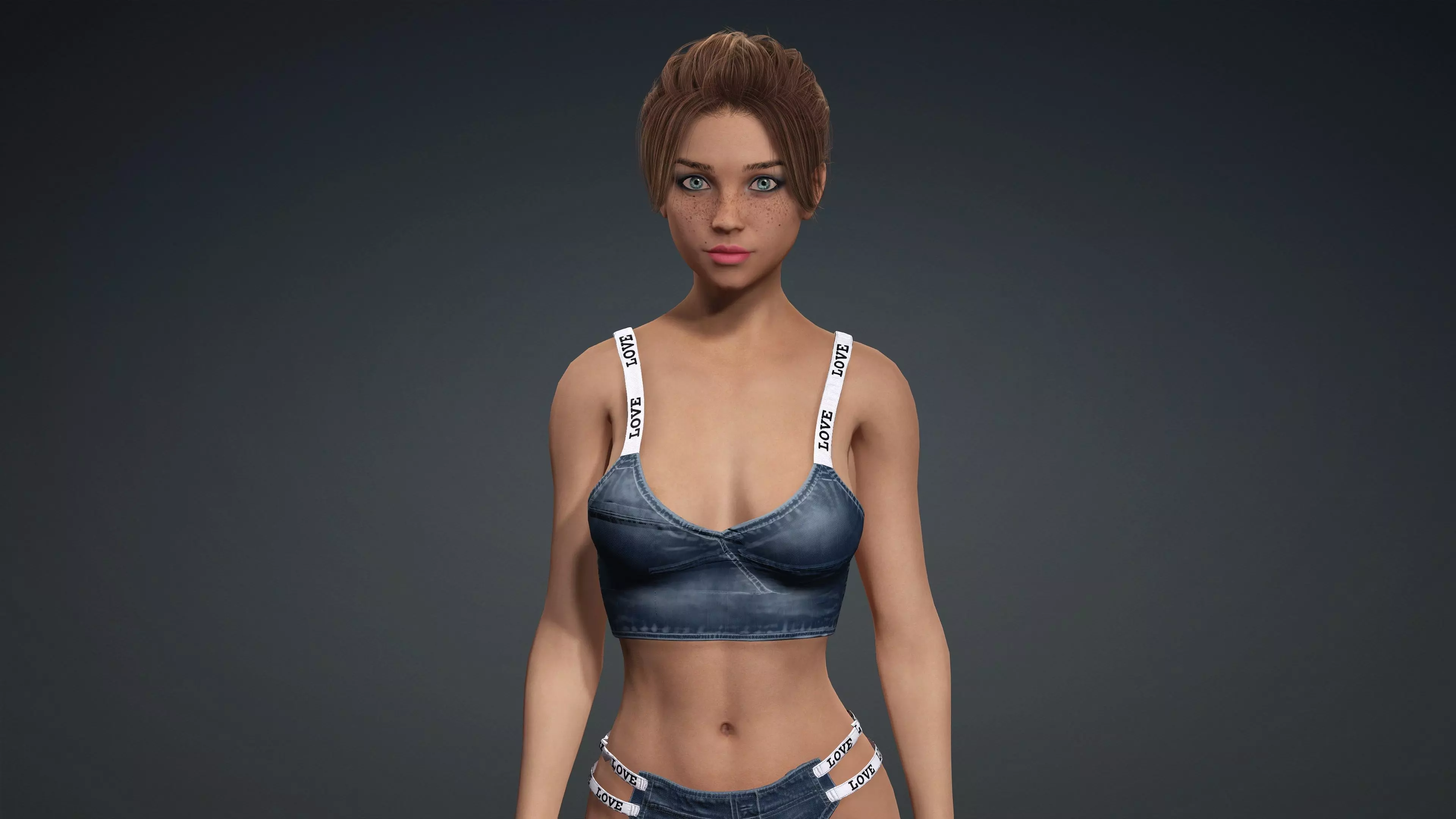 Sexy Character - Fully Rigged 3D model Low-poly 3D model_0