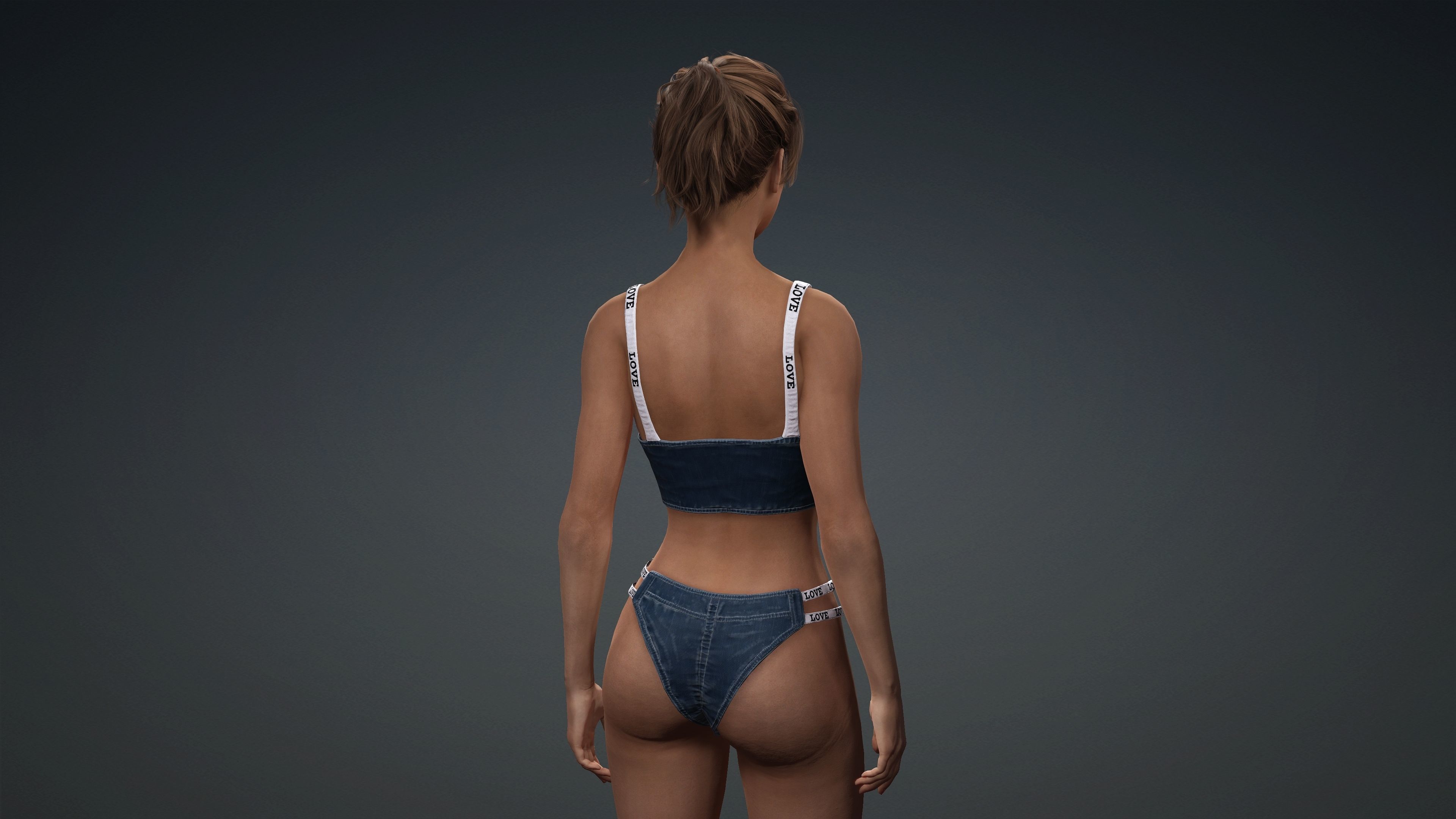Sexy Character - Fully Rigged 3D model Low-poly 3D model_5