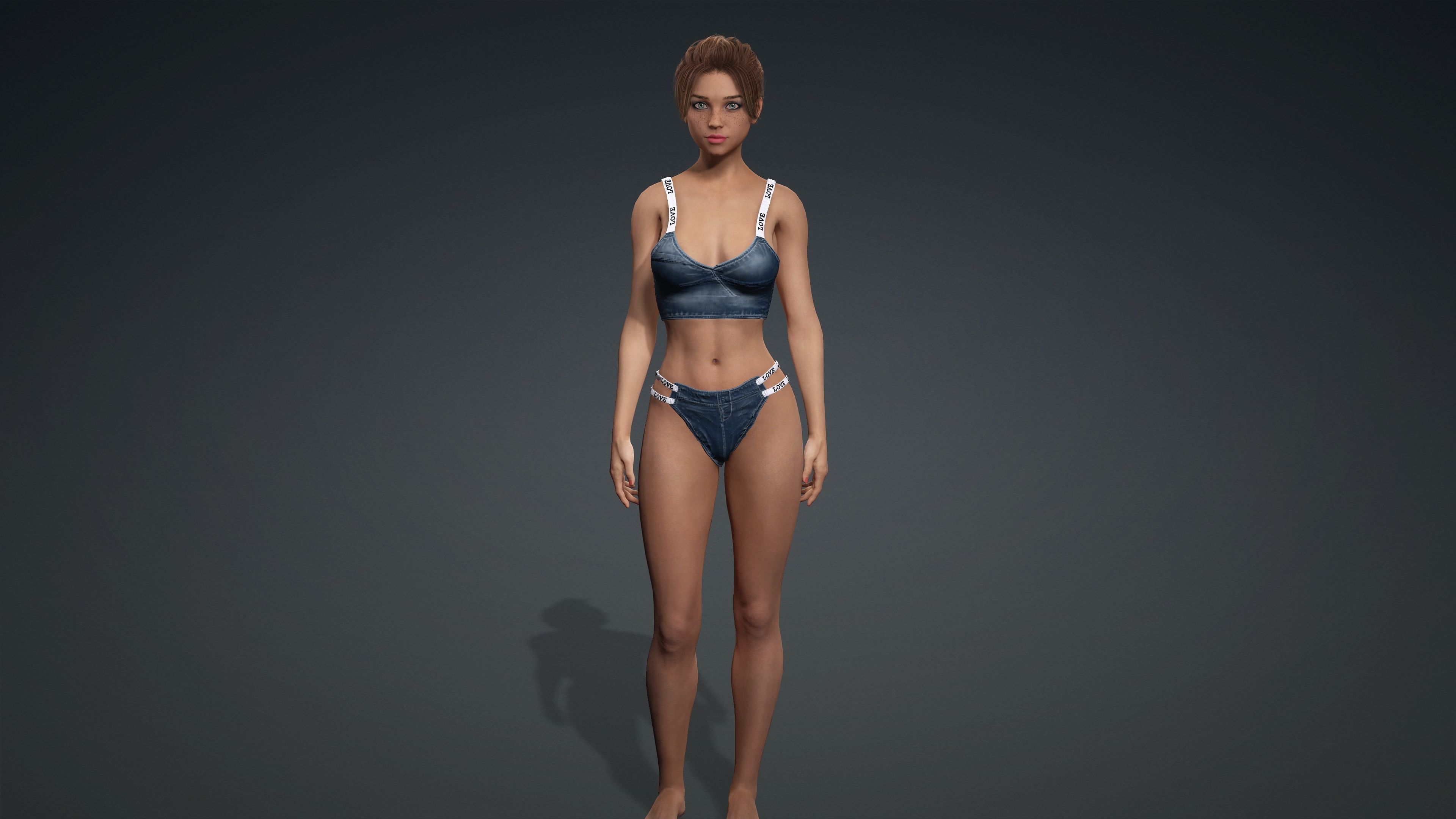 Sexy Character - Fully Rigged 3D model Low-poly 3D model_3