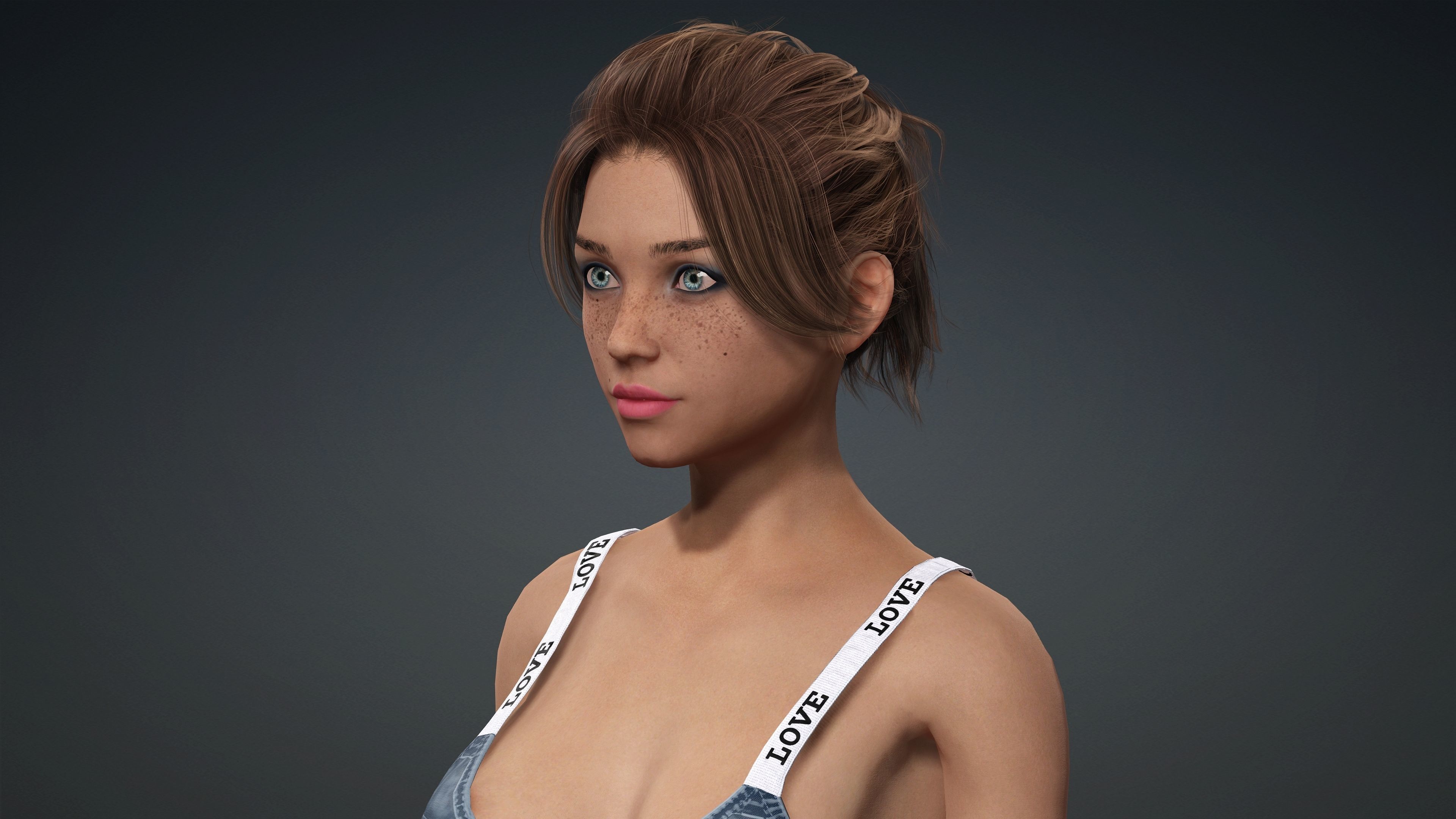 Sexy Character - Fully Rigged 3D model Low-poly 3D model_4