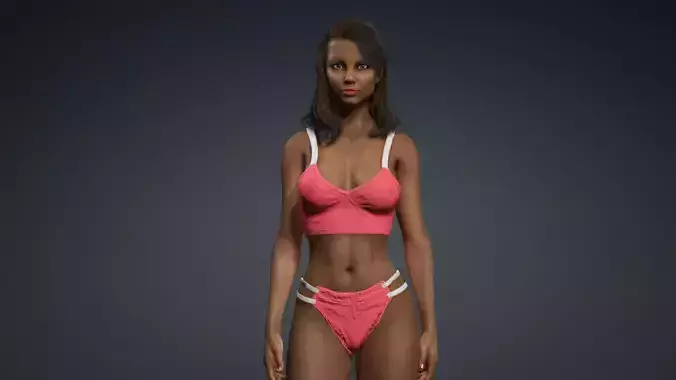 Sexy Character - Fully Rigged 3D model Low-poly 3D model