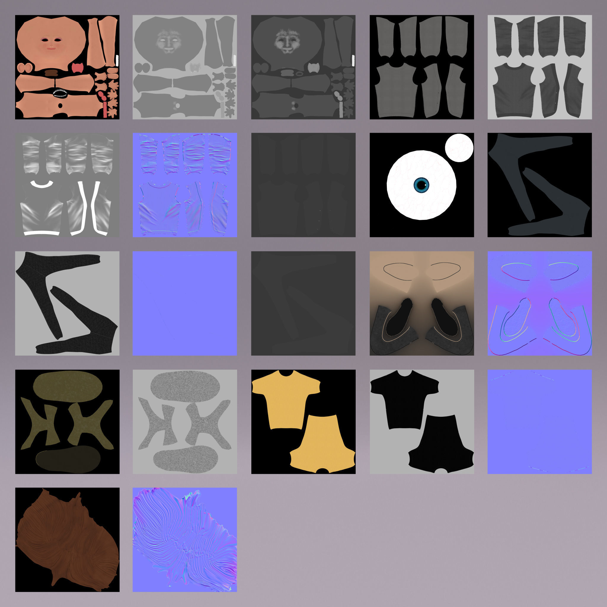 Cartoon Woman Rigged - Blender Low-poly 3D model_22