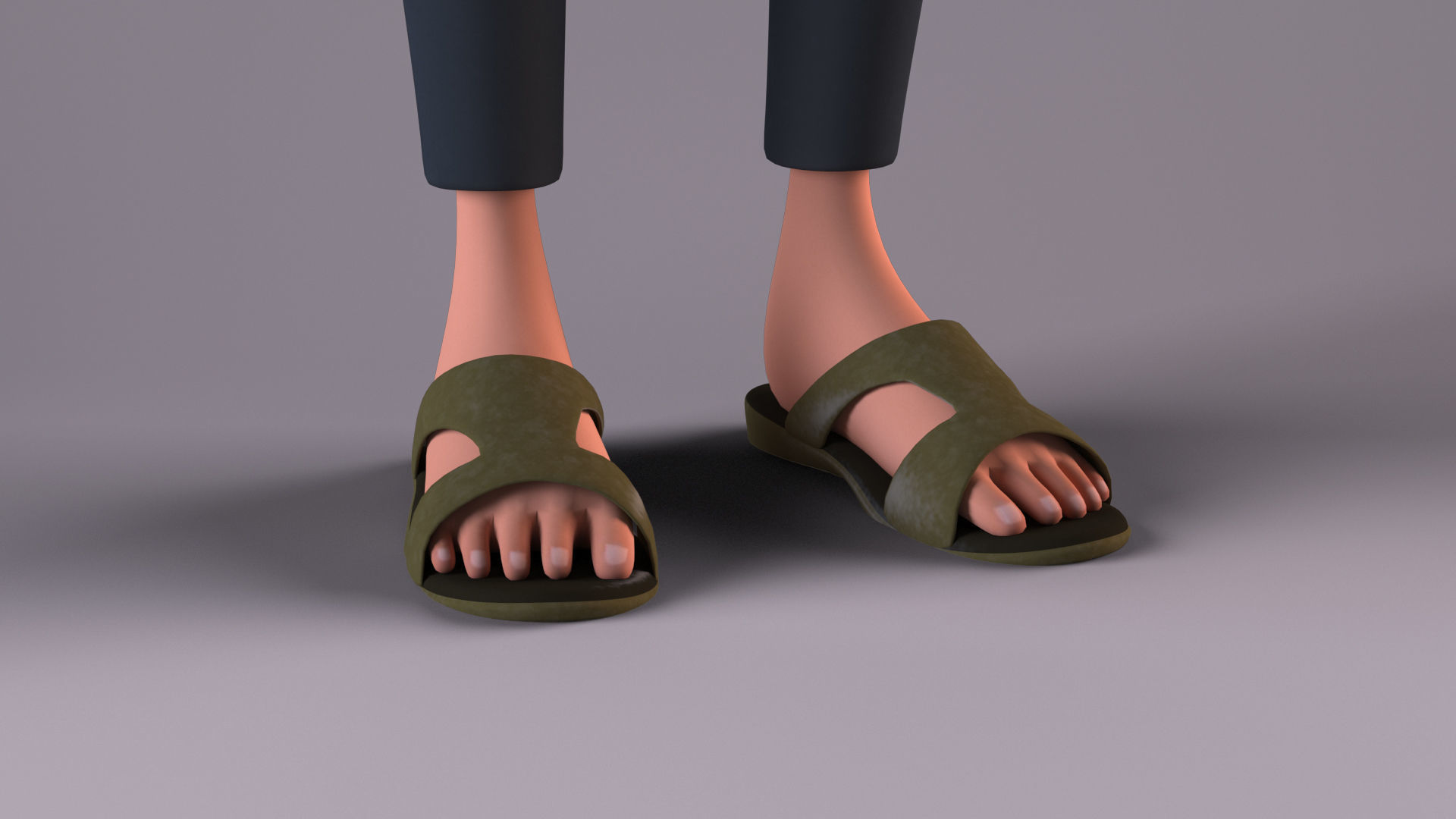 Cartoon Woman Rigged - Blender Low-poly 3D model_12