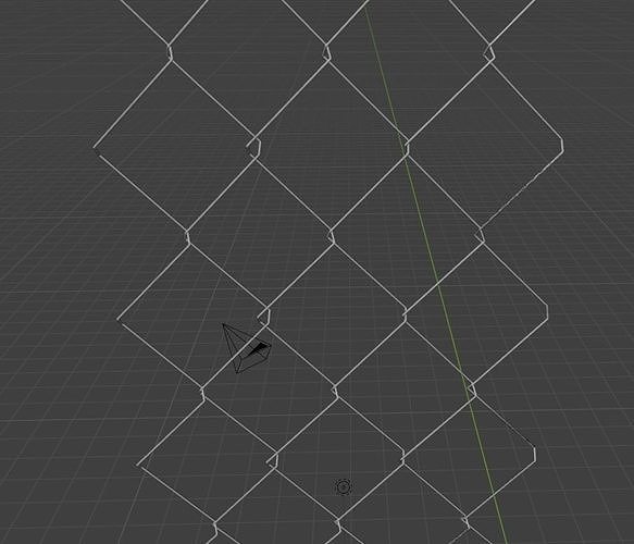 Chain link fence Low-poly 3D model