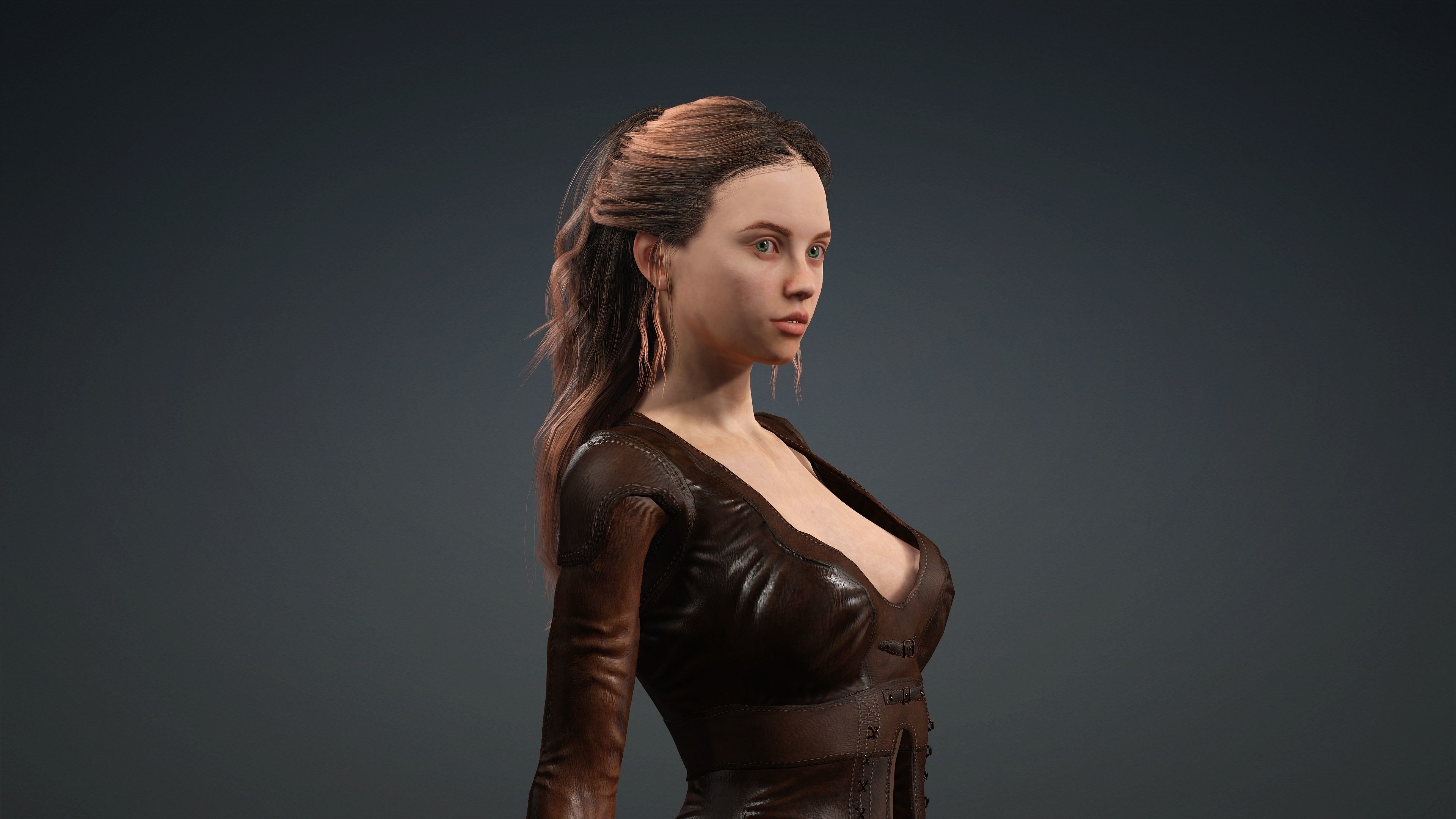 Sexy Character - Fully Rigged 3D model Low-poly 3D model_4