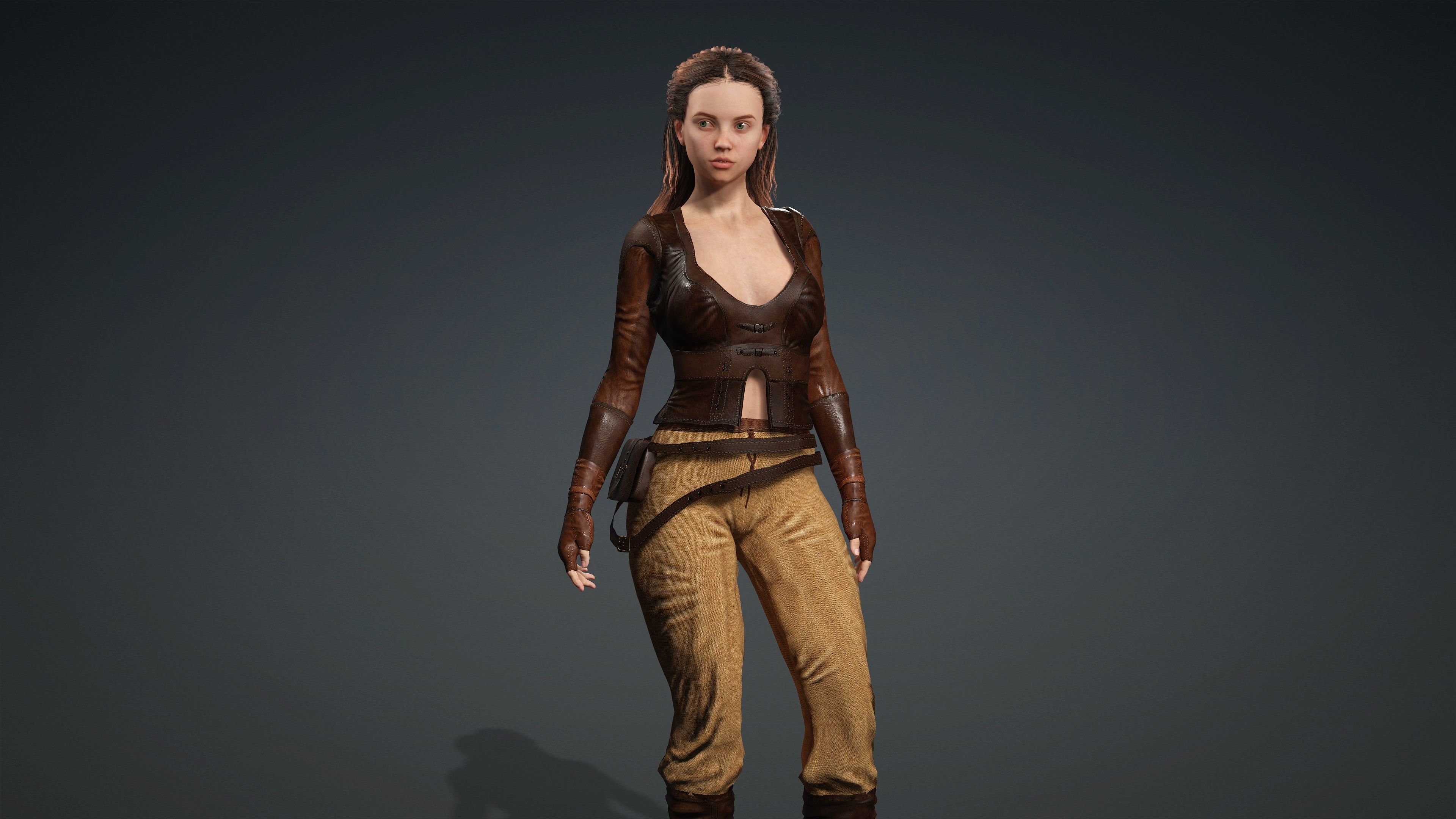 Sexy Character - Fully Rigged 3D model Low-poly 3D model_1