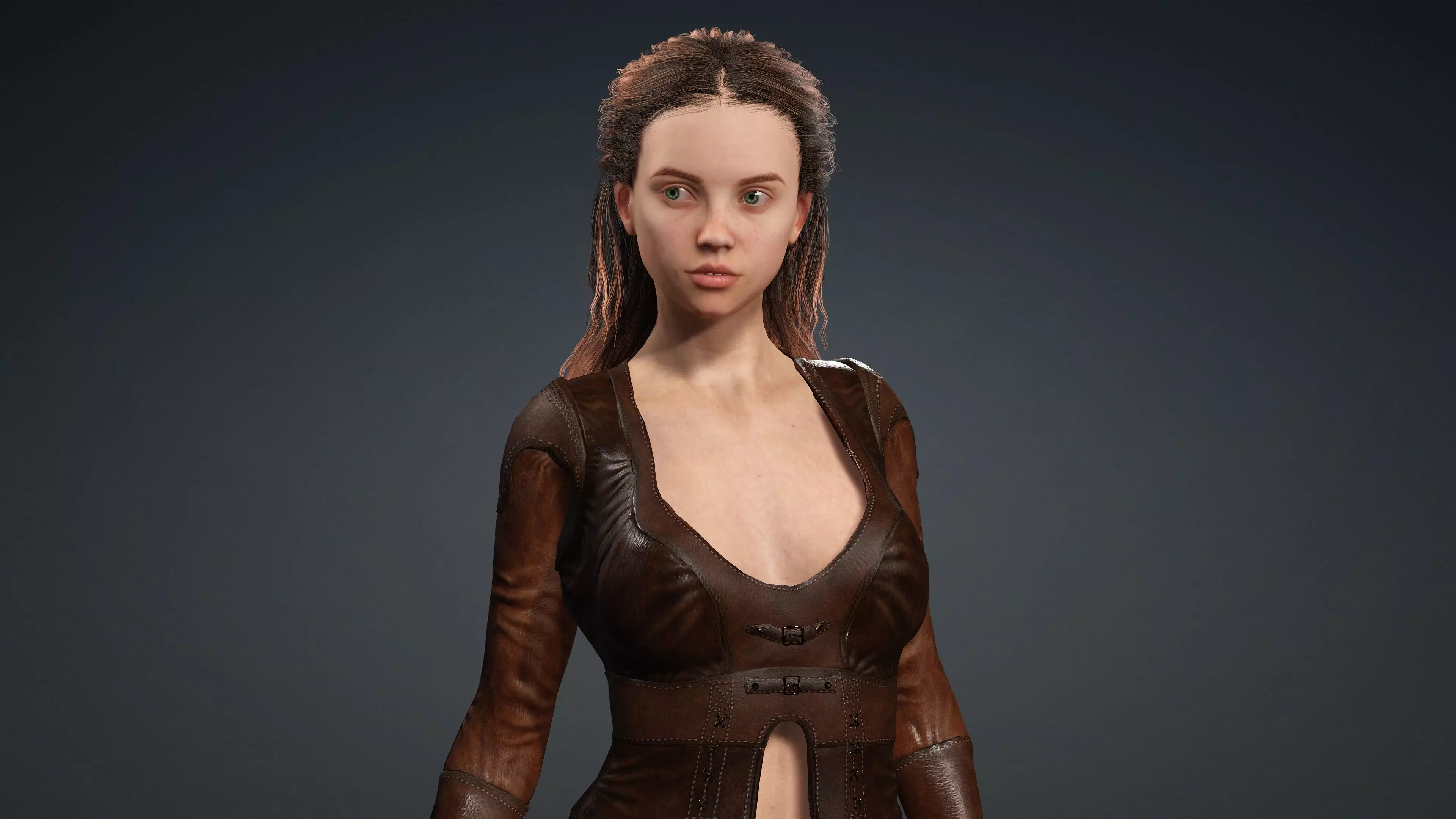 Sexy Character - Fully Rigged 3D model Low-poly 3D model_0
