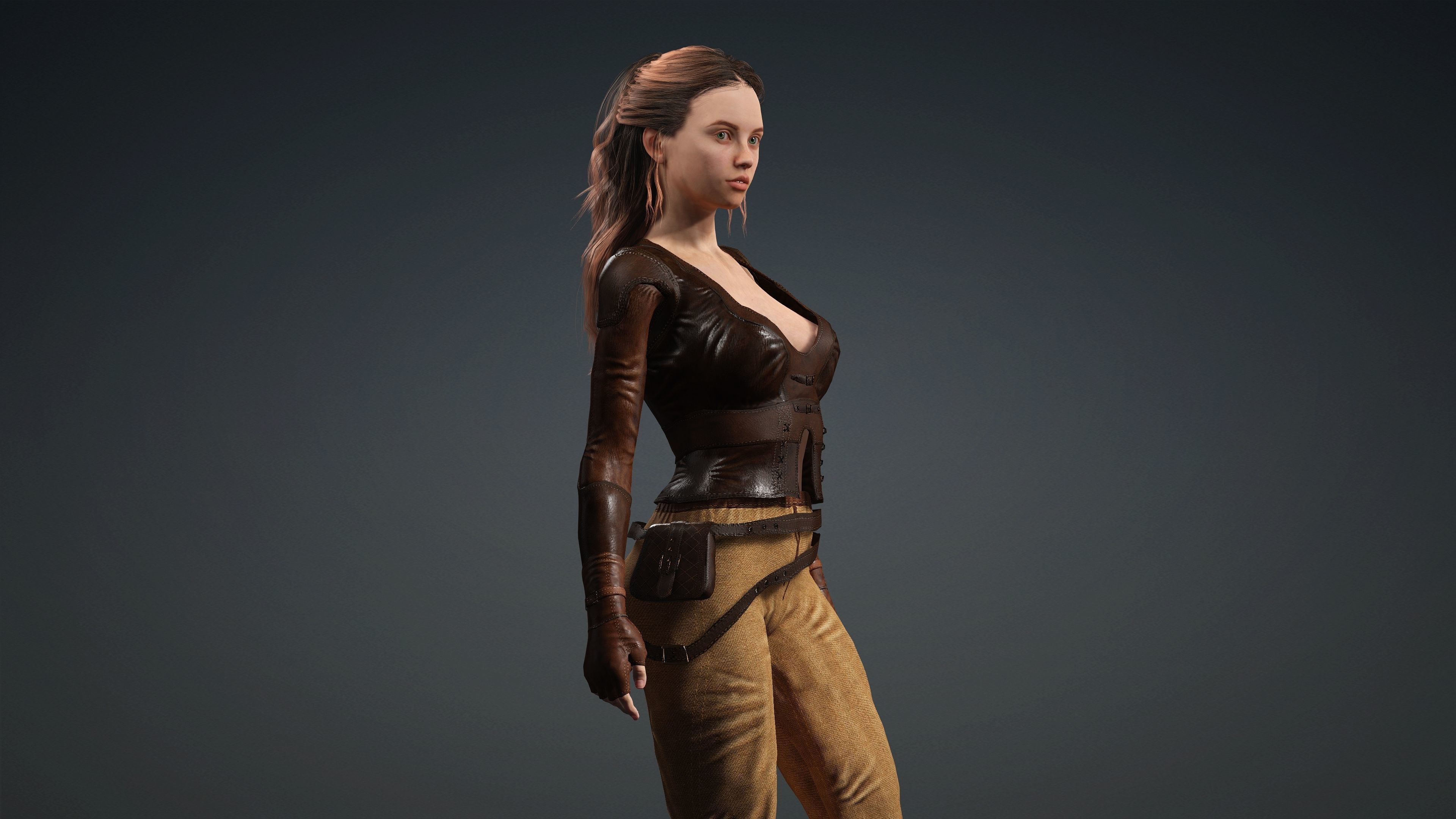 Sexy Character - Fully Rigged 3D model Low-poly 3D model_5