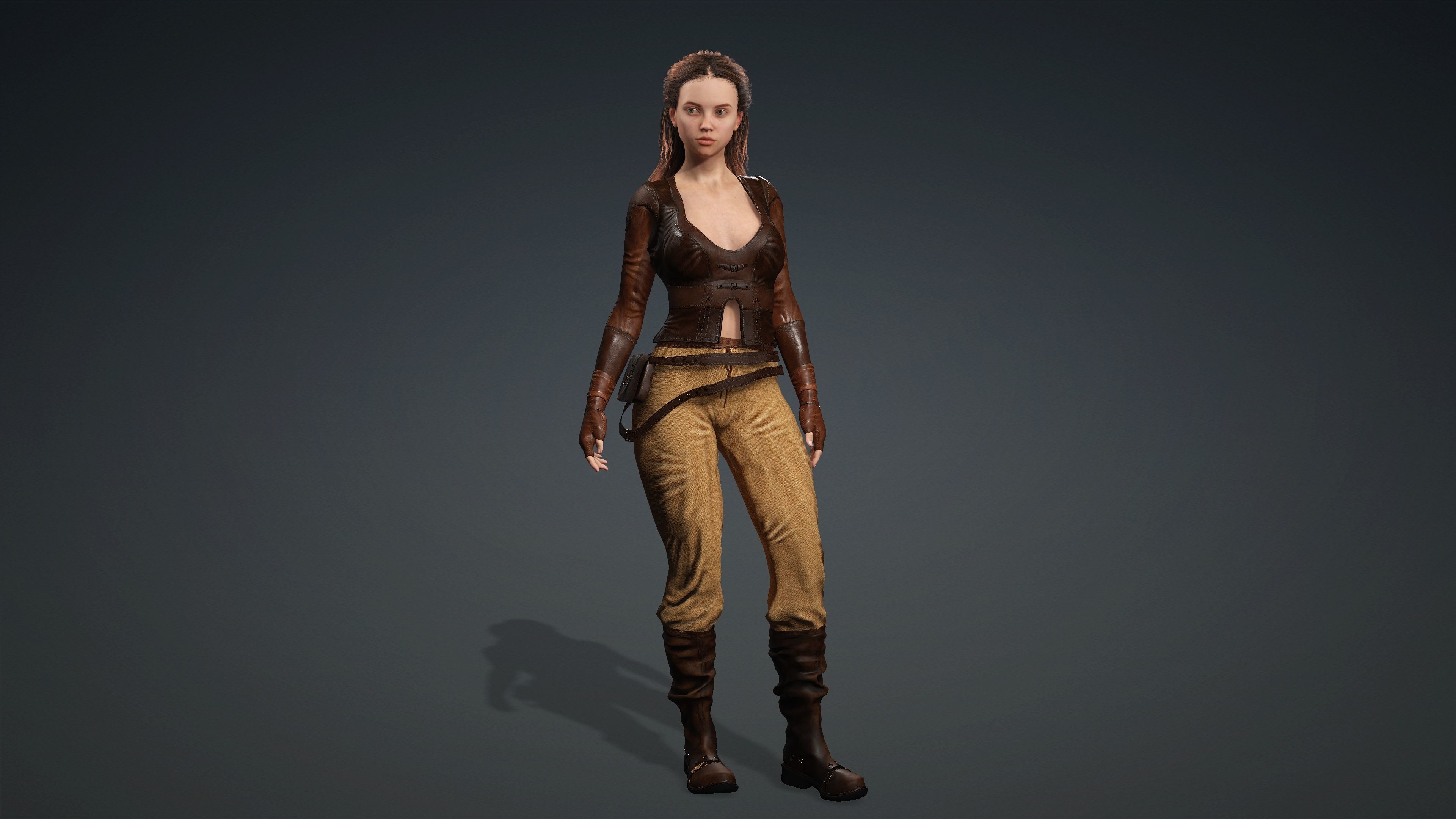 Sexy Character - Fully Rigged 3D model Low-poly 3D model_2