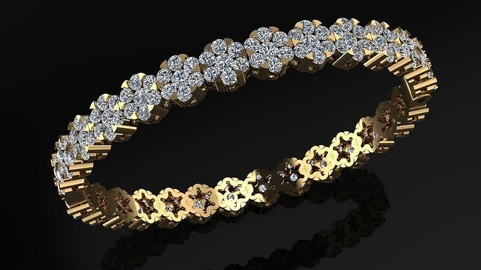Diamond Bangle B341 3D print model