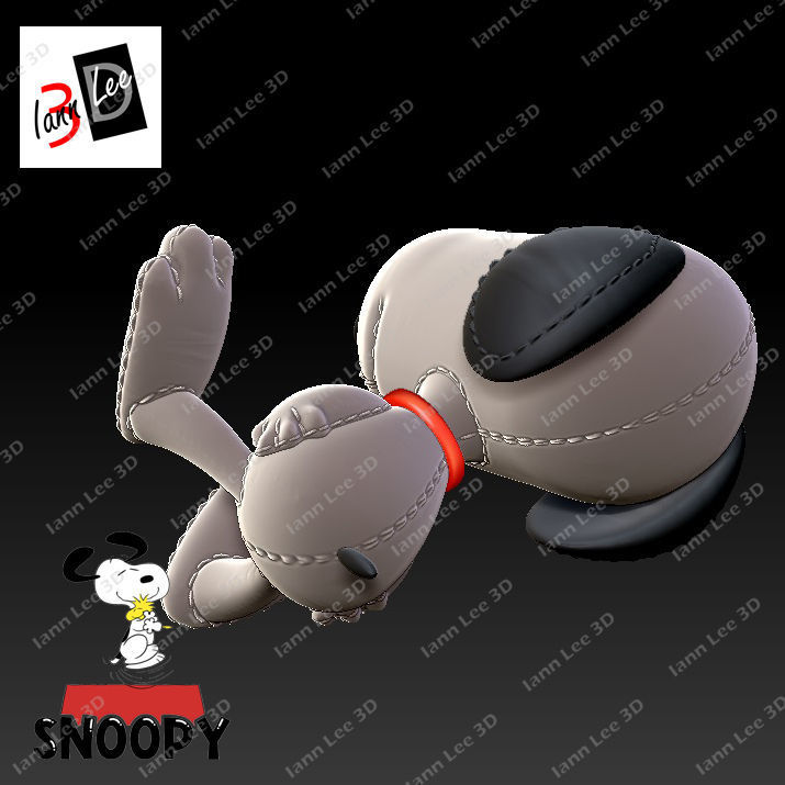 Snoopy Peluche Plush Peanuts Fan Art 3D print model_3
