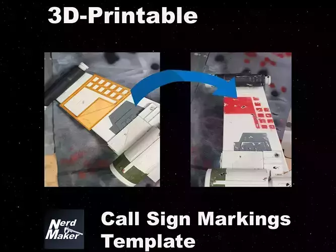 Call Sign Markings Template for X-Wings 3D print model