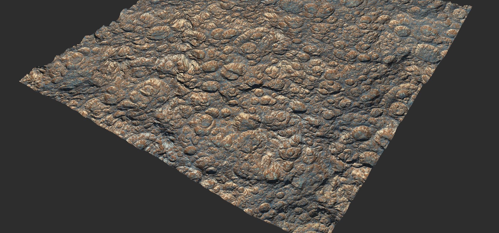 16k Seamless Craters Surface 4 SciFi Open World Variations Low-poly 3D model_40