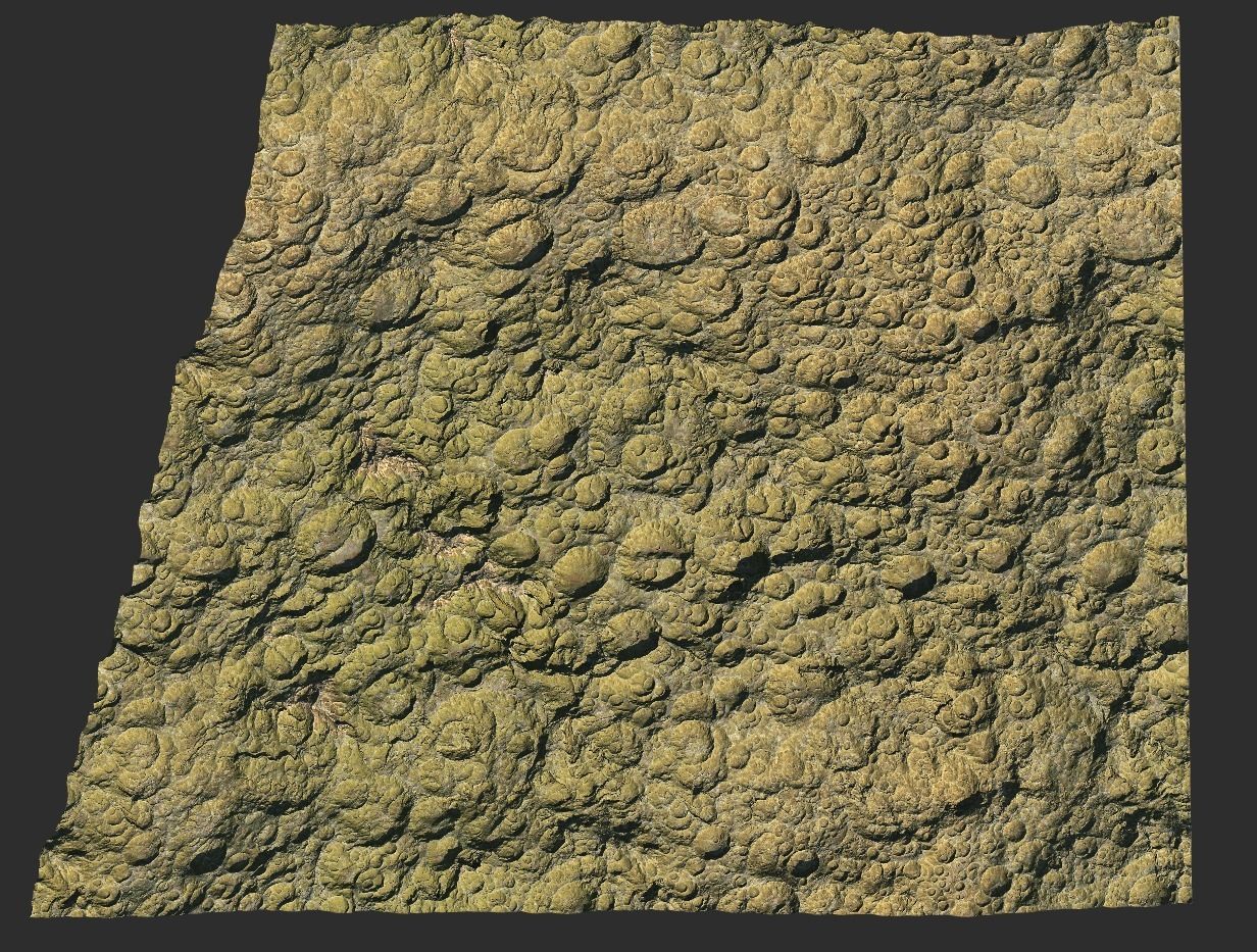 16k Seamless Craters Surface 4 SciFi Open World Variations Low-poly 3D model_32