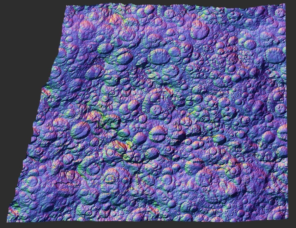 16k Seamless Craters Surface 4 SciFi Open World Variations Low-poly 3D model_22