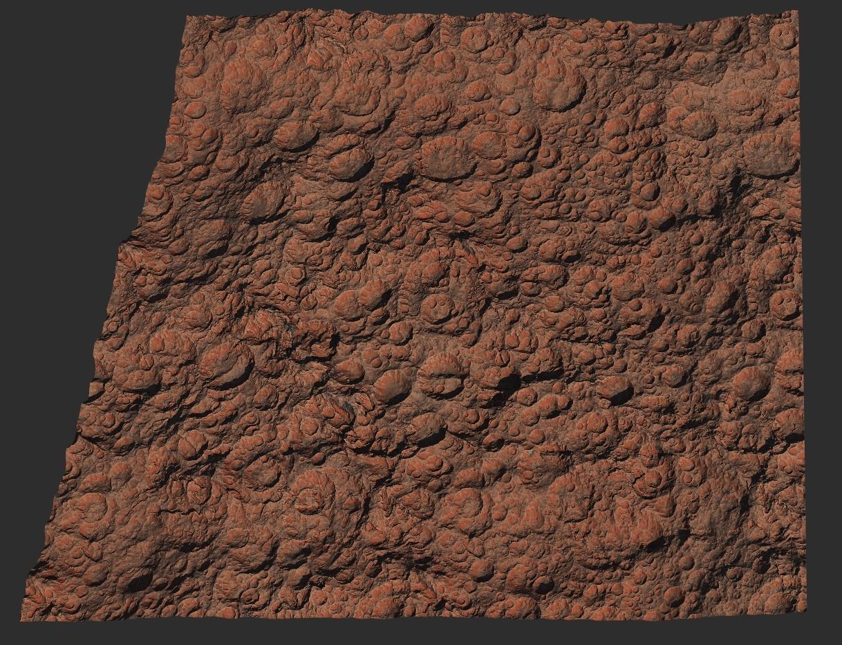 16k Seamless Craters Surface 4 SciFi Open World Variations Low-poly 3D model_35