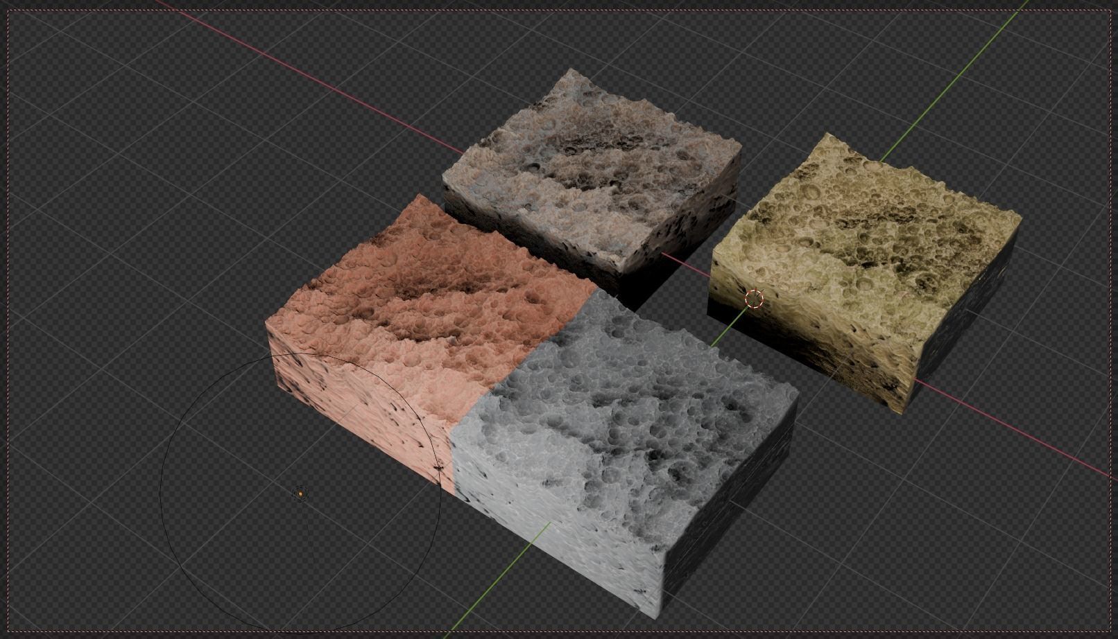 16k Seamless Craters Surface 4 SciFi Open World Variations Low-poly 3D model_48