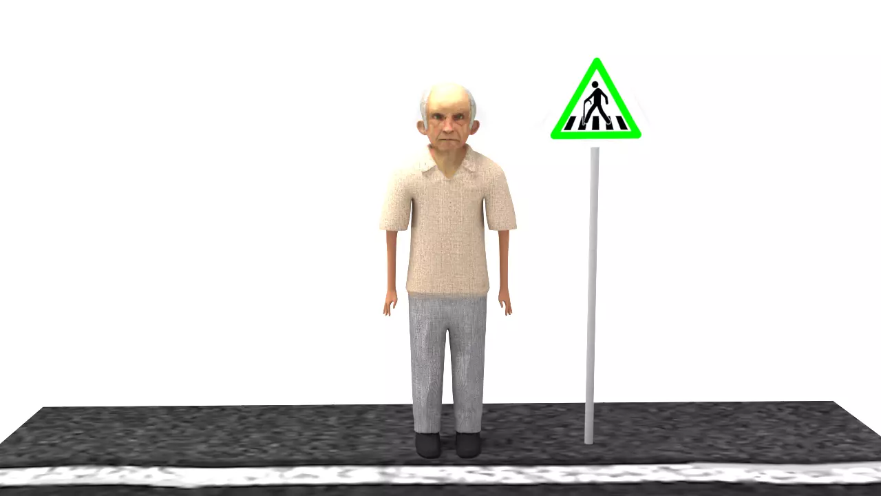 Old man People Wark  3D model_0