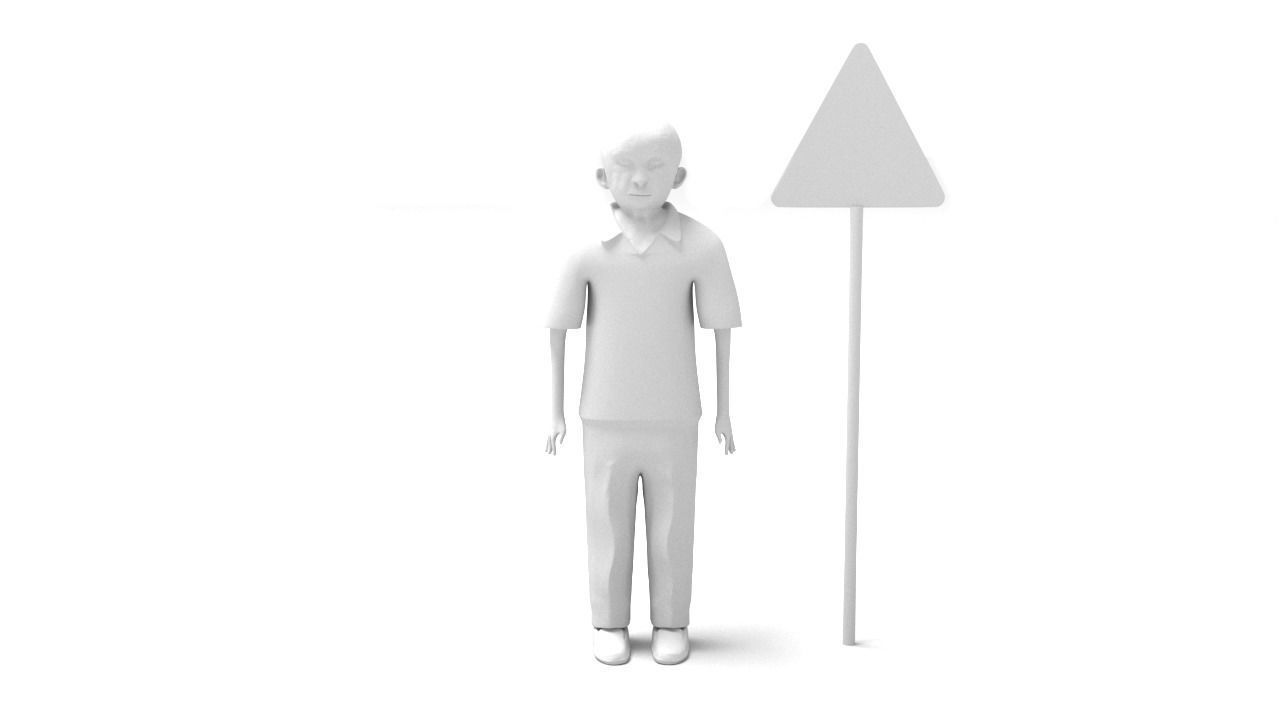 Old man People Wark  3D model_6