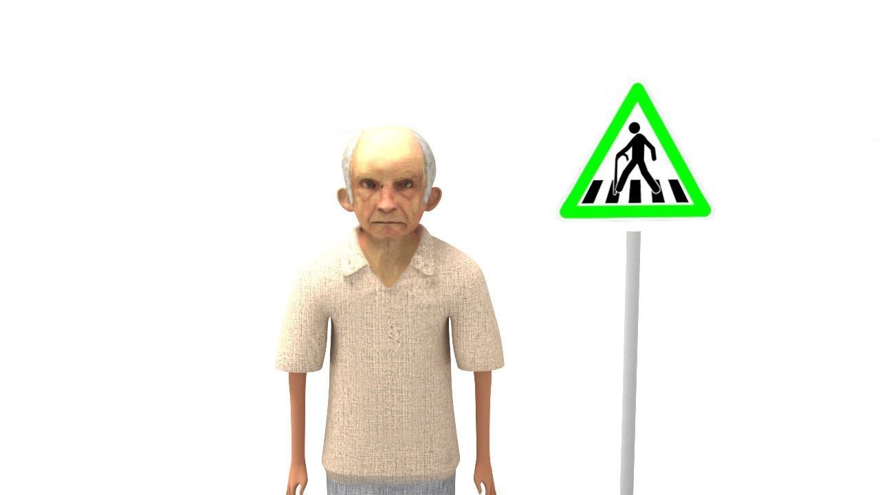 Old man People Wark  3D model_5