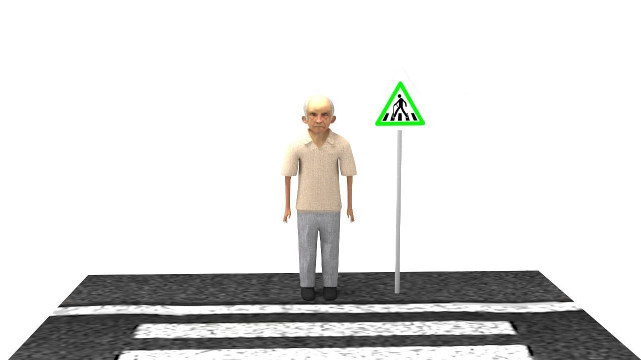 Old man People Wark  3D model_1