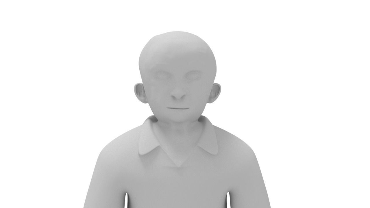 Old man People Wark  3D model_7