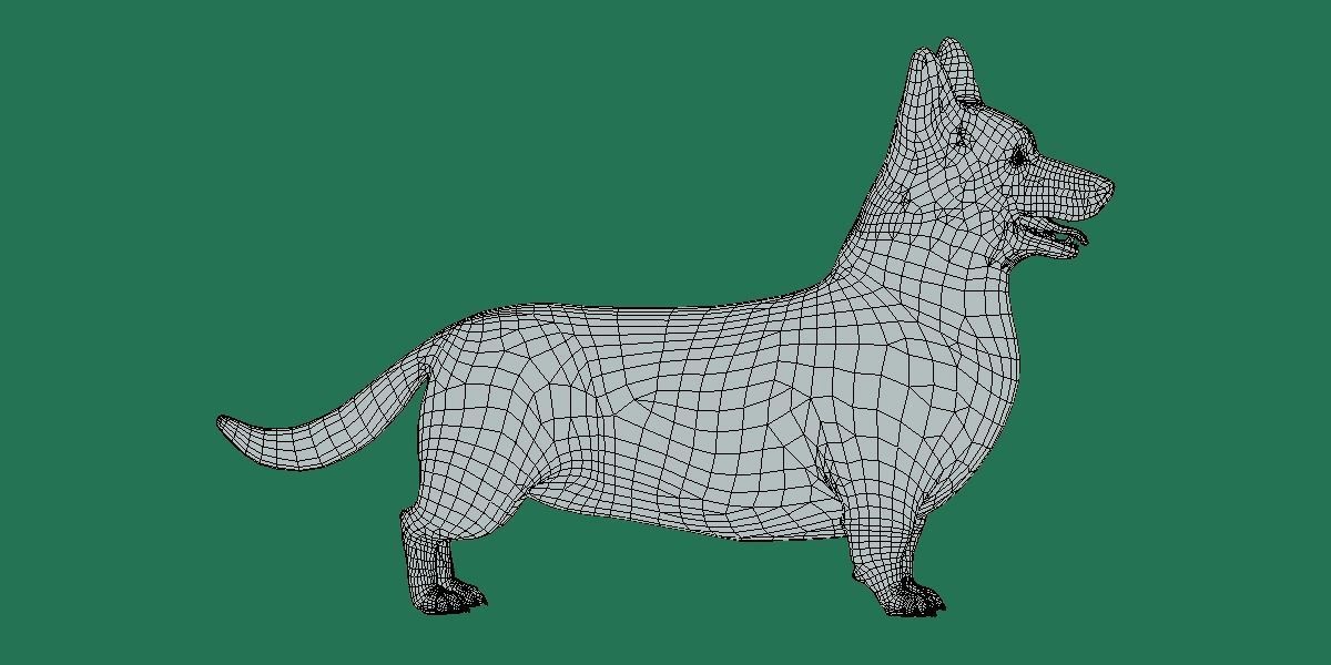 Pembroke Welsh Corgi Dog Low-poly 3D model_19