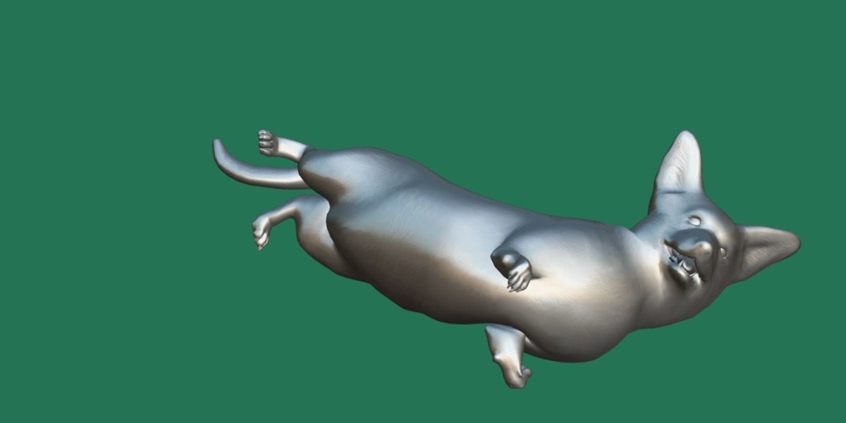 Pembroke Welsh Corgi Dog Low-poly 3D model_18