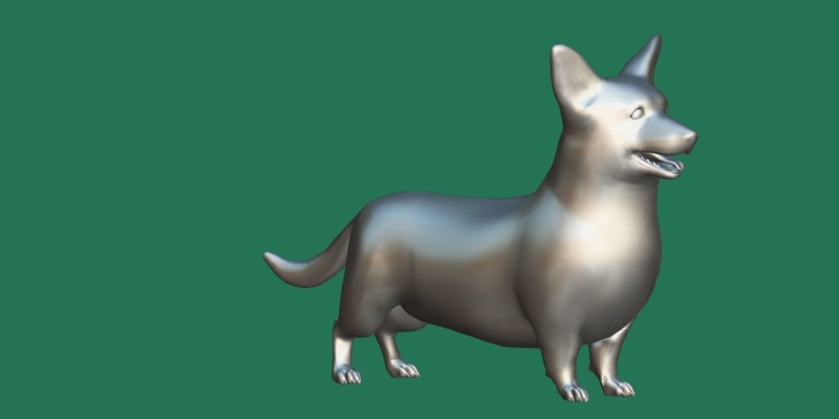 Pembroke Welsh Corgi Dog Low-poly 3D model_17